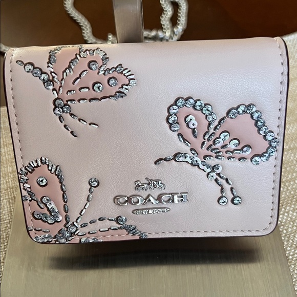 Coach Pink Embellished Butterfly Mini Crossbody NWT - Picture 14 of 16